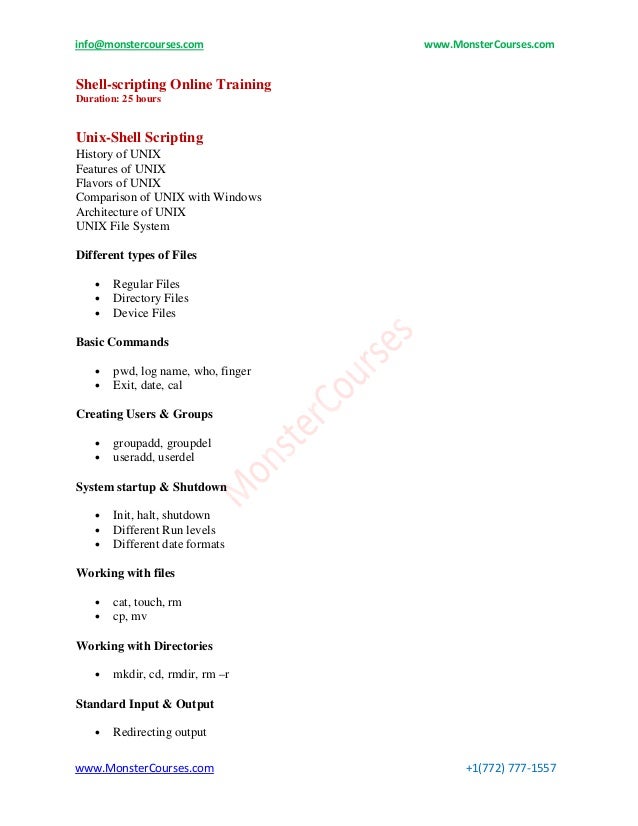 Shell scripting online training