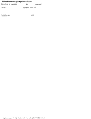 sed é
Não sei
Rani sabe o que
-------------------------------------------------- -
sed
o que é sed, mas eu acho
o que é sed?
Bem-vindo ao mundo do
http://www.cyberciti.biz/pdf/lsst/datafiles/demofile3 [29/07/2002 19:08:06]
http://www.cyberciti.biz/pdf/lsst/datafiles/demofile3
Machine Translated by Google
 