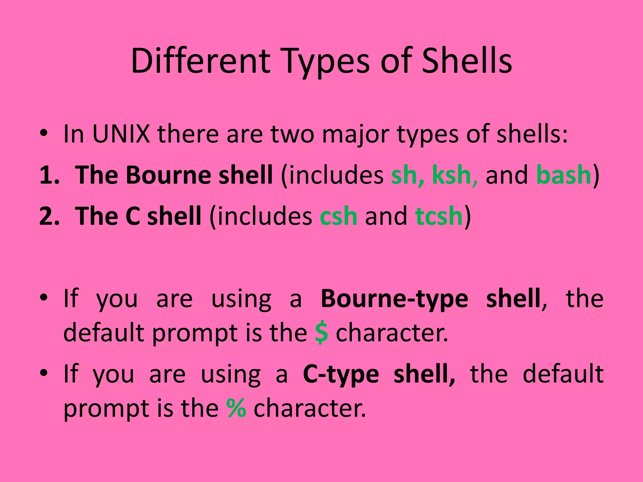 Shell and its types in LINUX | PPT