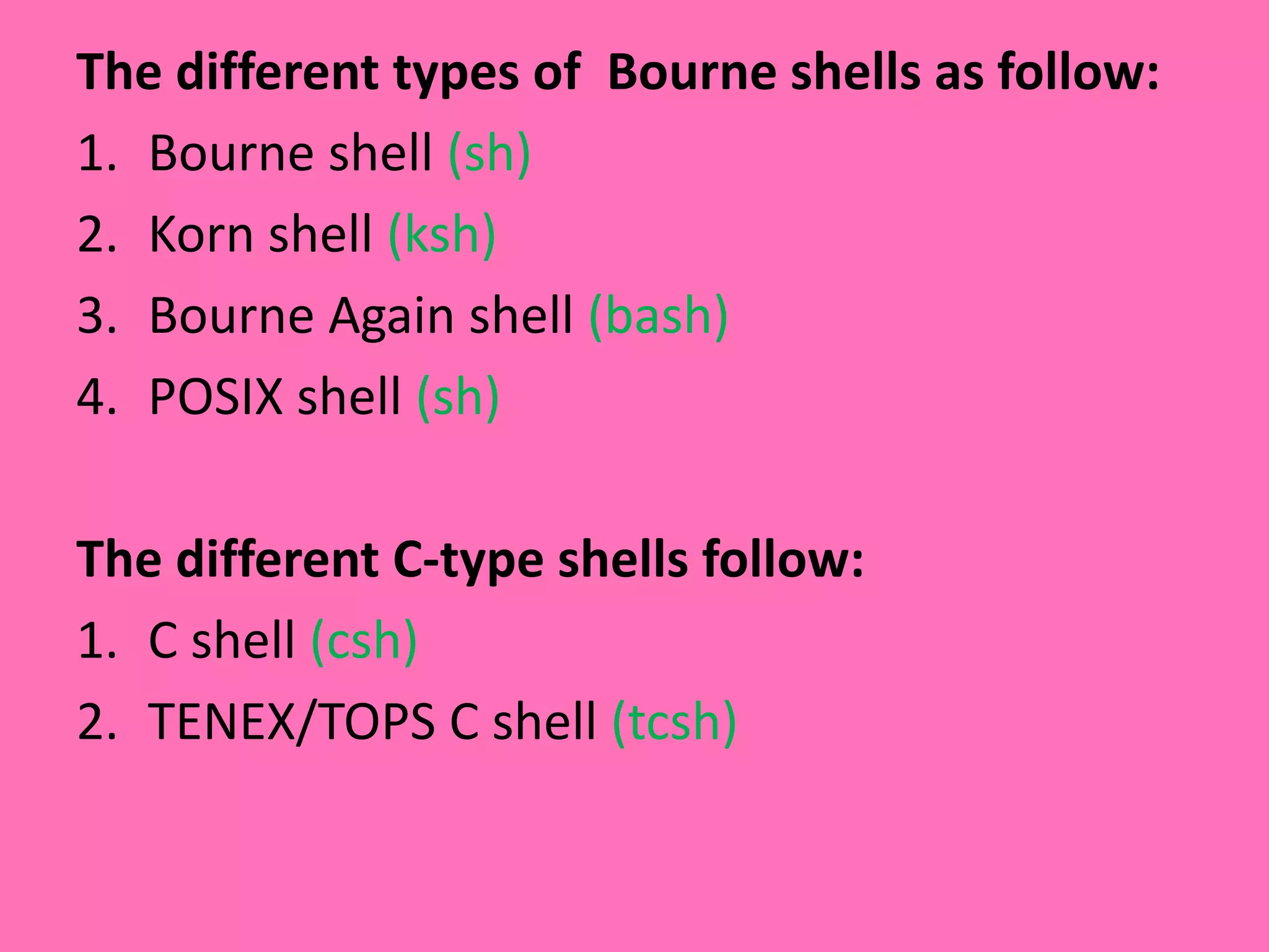Shell and its types in LINUX | PPT
