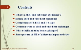 Shell and tube heat exchanger | PPTX