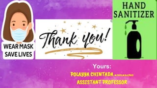 Yours:
POLAYYA CHINTADA M.TECH,M.B.A,(PhD)
ASSISTANT PROFESSOR
 