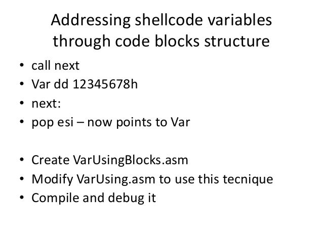 Shellcode mastering