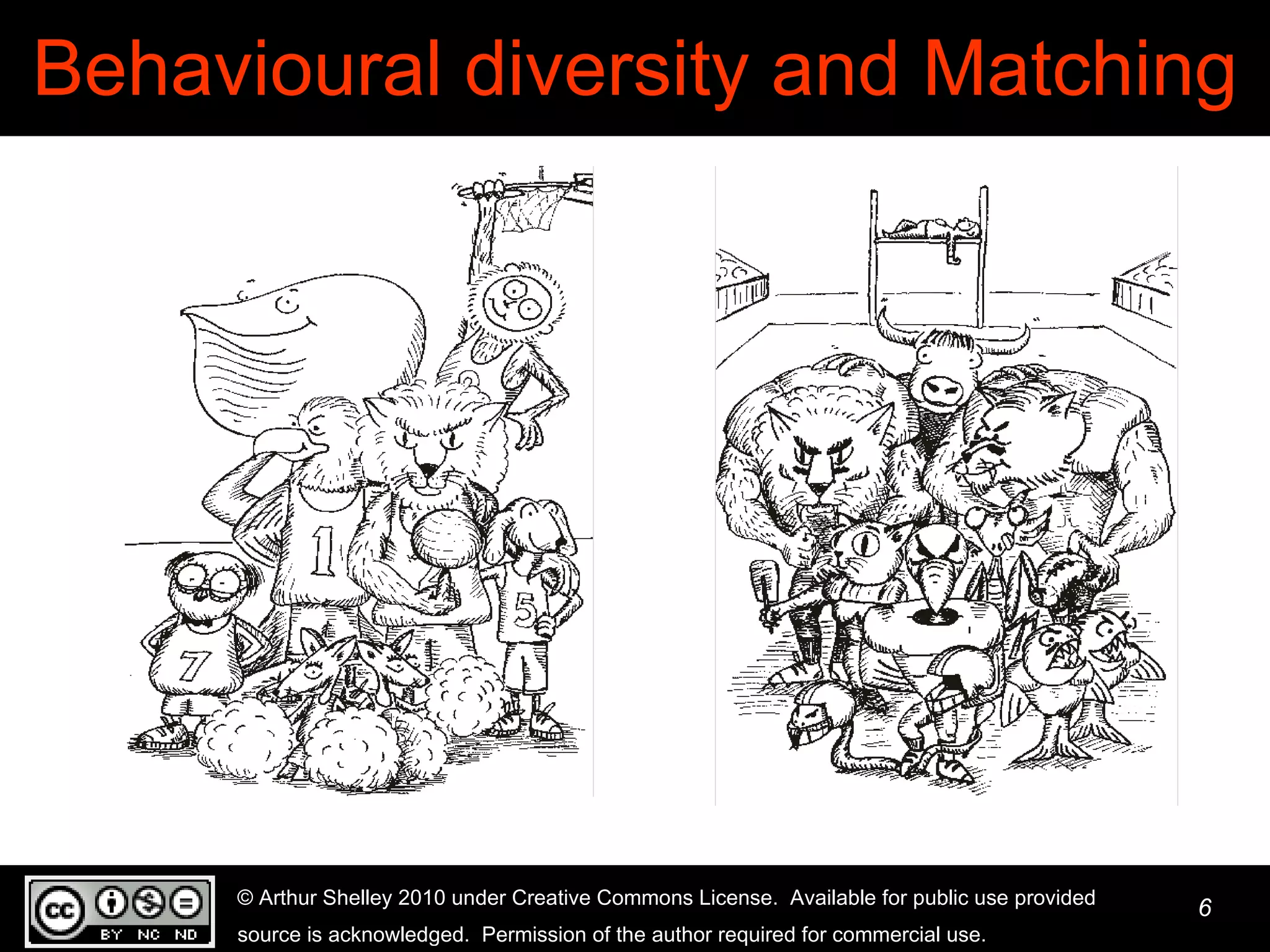 Behavioural diversity and Matching 
