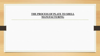 THE PROCESS OF PLATE TO SHELL
MANUFACTURING
 