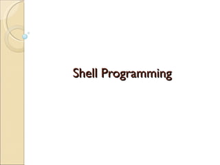 Shell Programming 