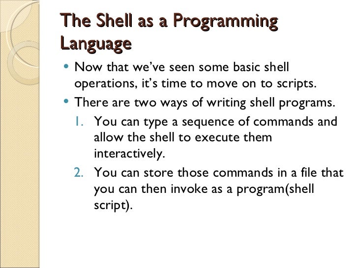Shell programming