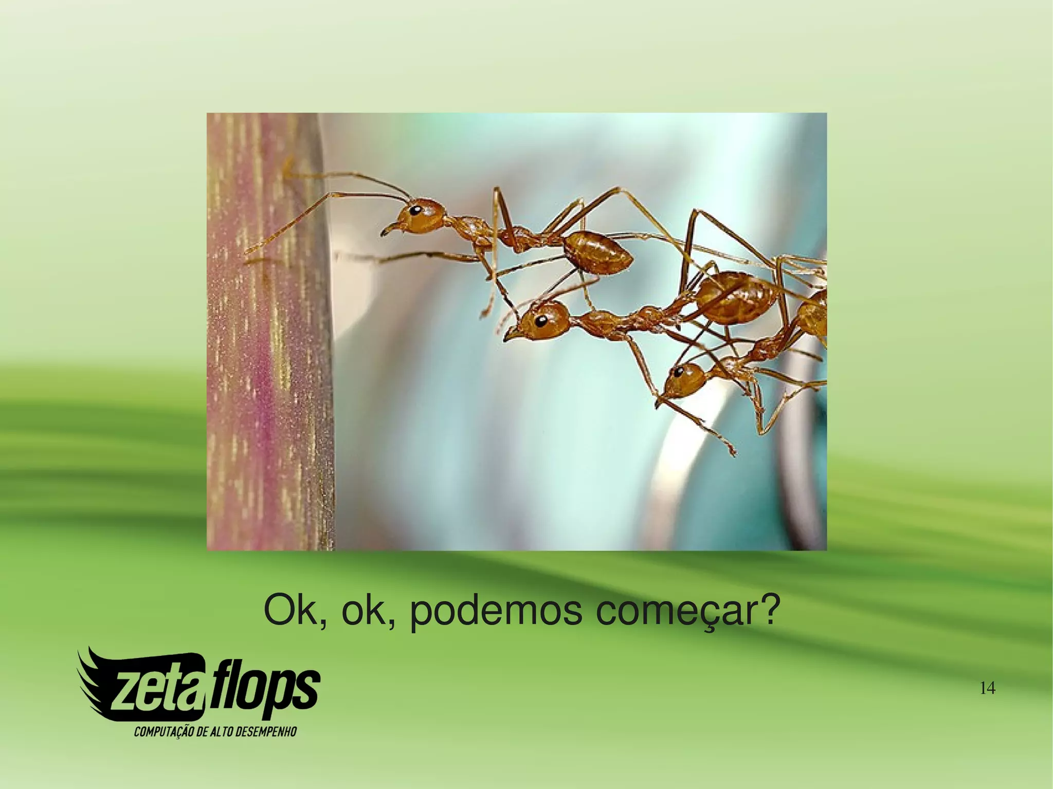 Ok, ok, podemos começar?
                           14
 