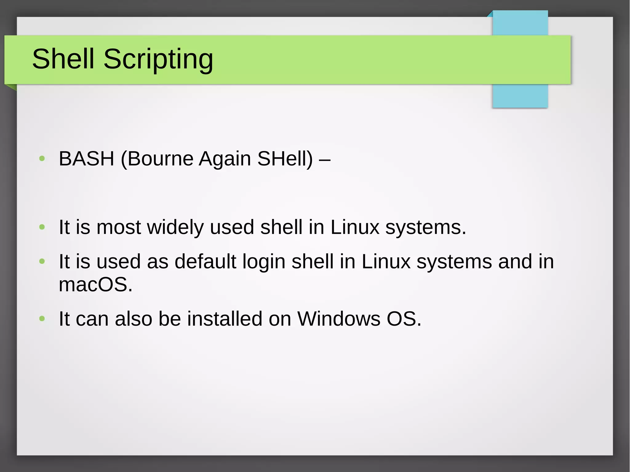 Introduction to Shell script | ODP