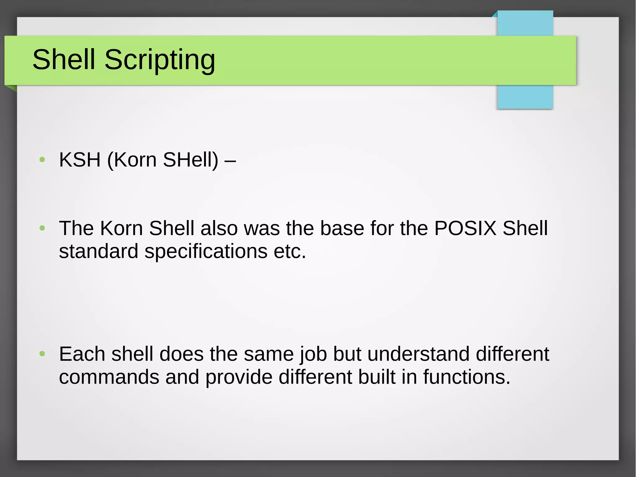 Introduction to Shell script | ODP