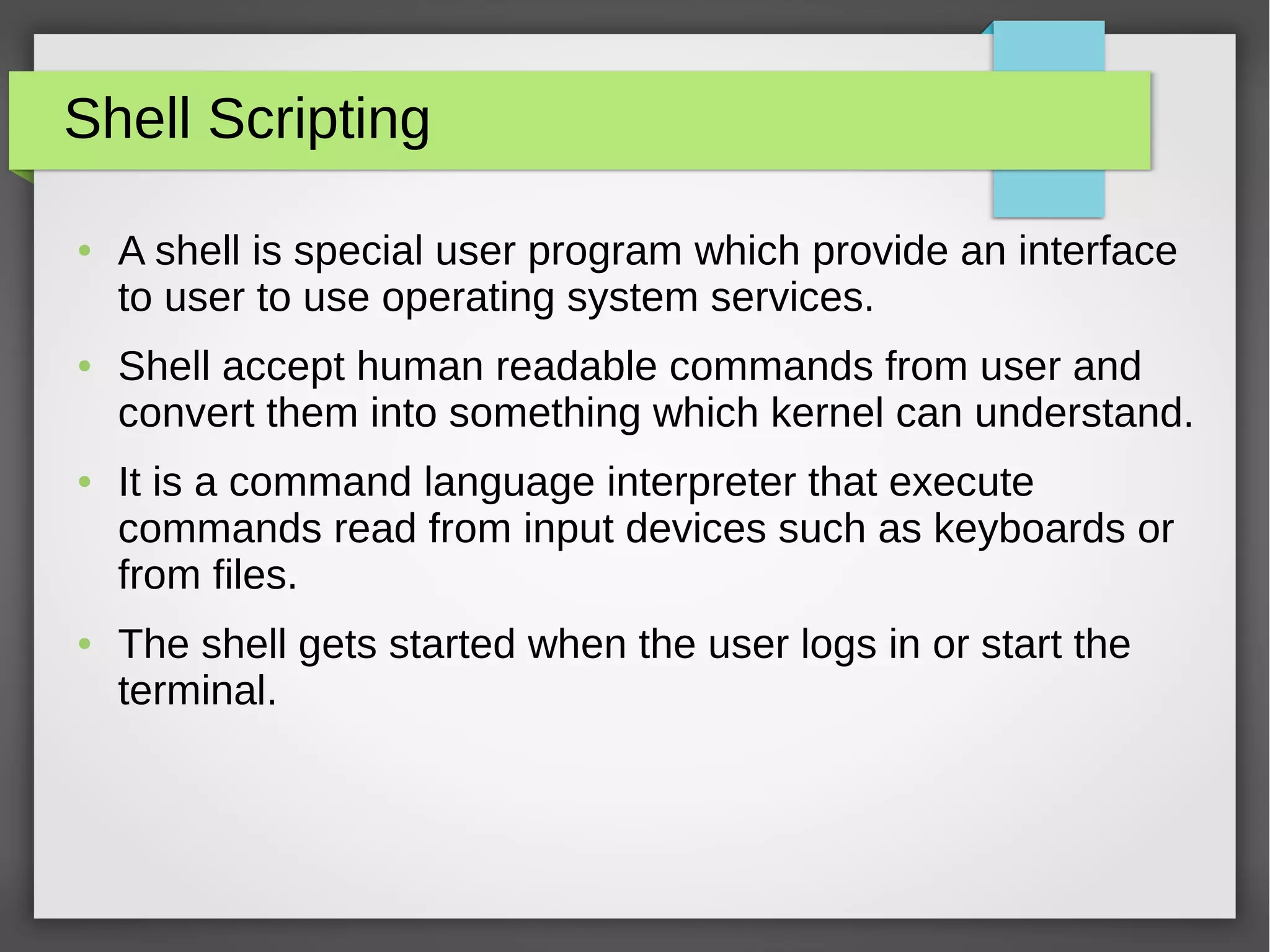 Introduction to Shell script | ODP