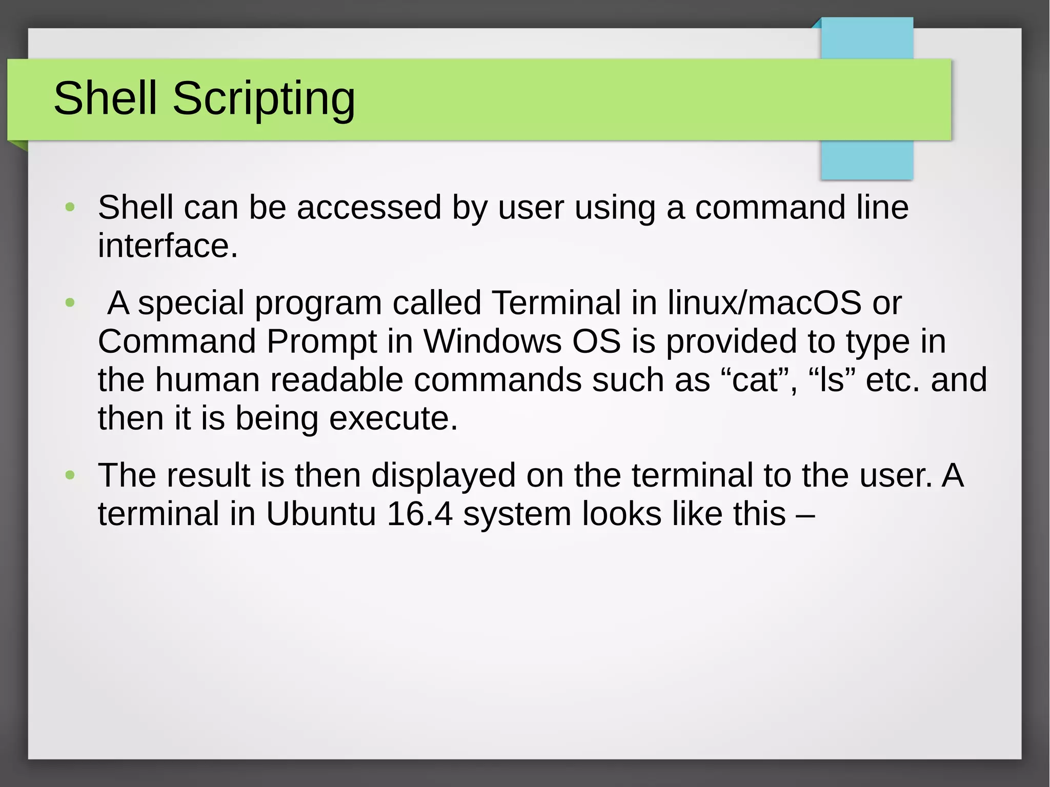 Introduction to Shell script | ODP