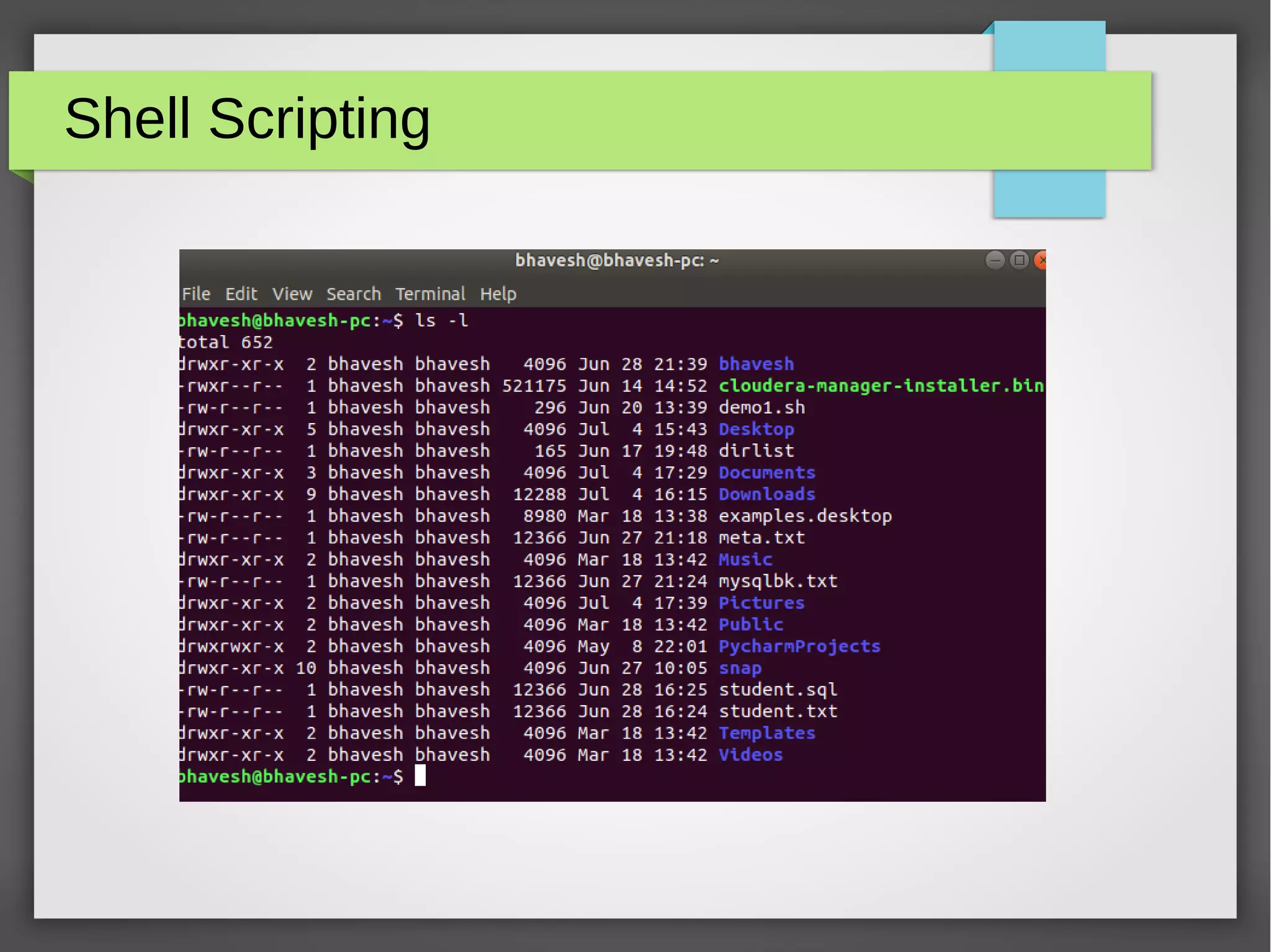Shell Scripting
 