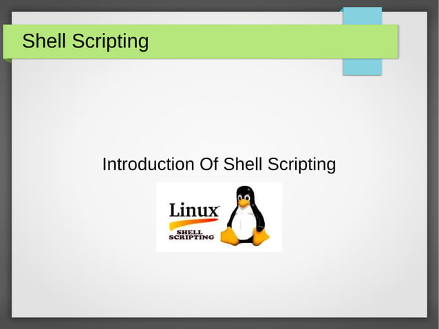 Introduction to Shell script | ODP