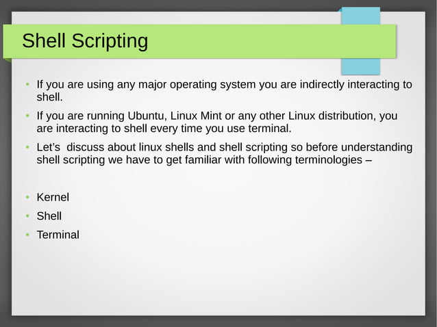 Introduction to Shell script | ODP