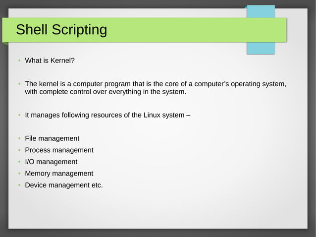 Introduction to Shell script | ODP