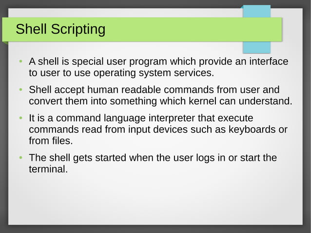 Introduction to Shell script | ODP