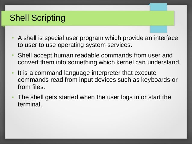 Introduction to Shell script