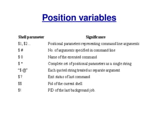 Position variables 