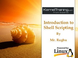 Introduction to
Shell Scripting
By
Mr. Raghu
 