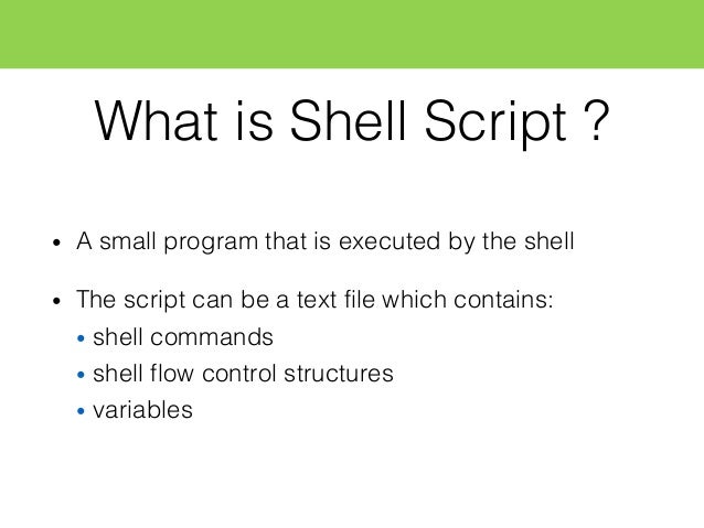 Shell scripting