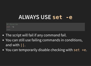 ALWAYS USE set -e
The script will fail if any command fail.
You can still use failing commands in conditions,
and with ||.
You can temporarily disable checking with set +e.
#!/bin/sh
set -e
...
 