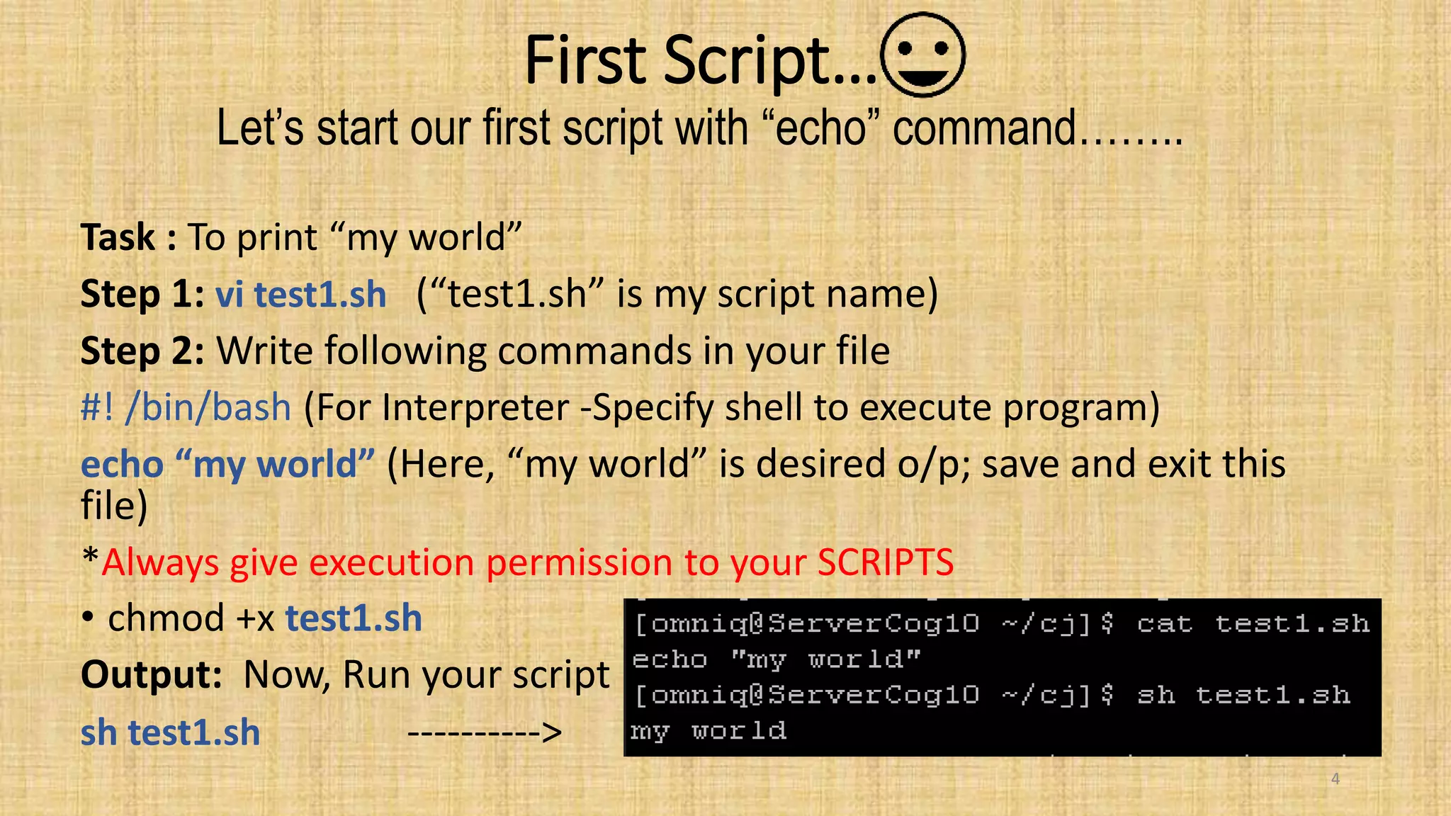 Shell scripting - Basic (PART -1) | PPT