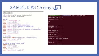 SAMPLE #3 : Arrays
 