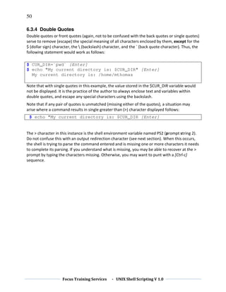 Unix shell scripting advanced and unique cours | PDF