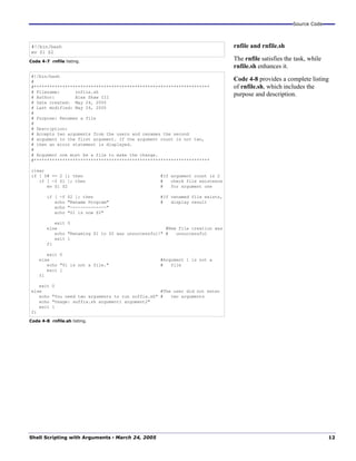 Shell Scripting With Arguments | PDF