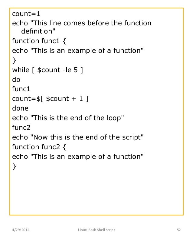 How to write functions in unix shell scripts - kathyschwalbe.web.fc2.com