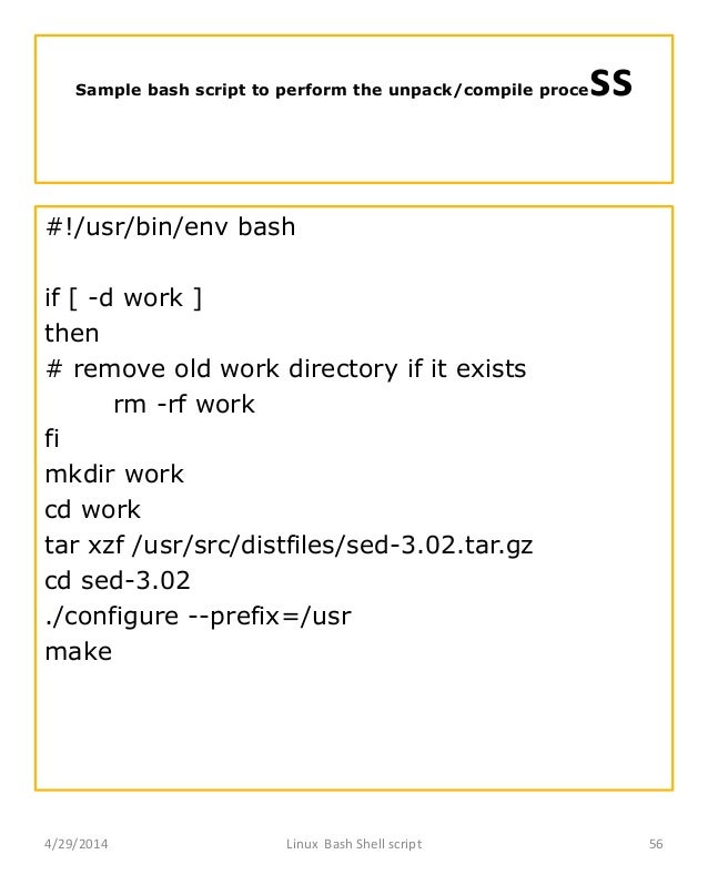 Bash Shell Scripting