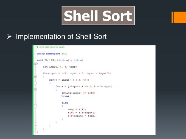 Shell Sort and Selection Sort Algorithm