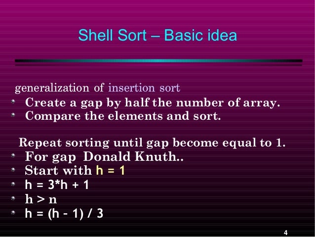 Shell sort