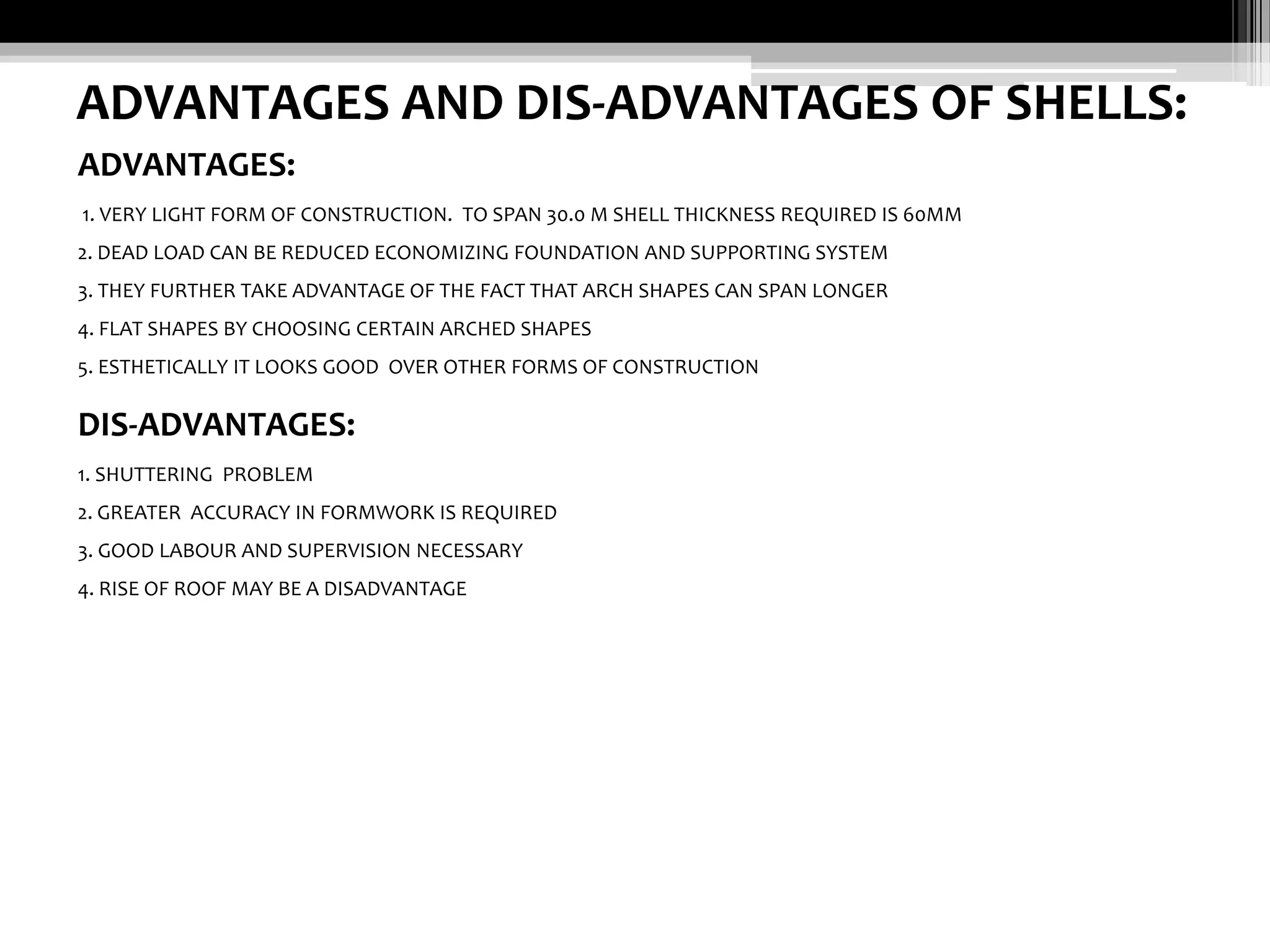 Shell structures- advanced building construction | PDF
