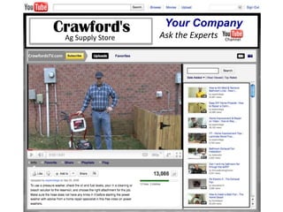 Crawford's
           Ag Supply Store
                              Your Company
                             Ask the Experts   Channel


CrawfordsTV.com
 