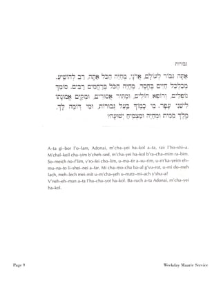 Page 9 Weekday Maariv Service 
 