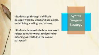 Syntax Surgery Lessons Sheltered instruction observation protocol | PPTX