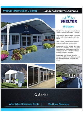 Shelter Structures America - G-Series product information