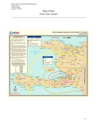 Shelter and Non-Food Item Rapid Response
Jacmel, Haiti
Oxfam Canada
January 17th
2010
4
Map of Haiti
Focus Area: Jacmel
 