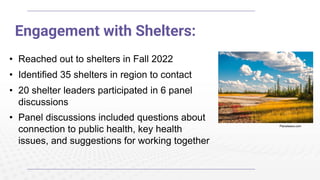 The role of public health working with shelters serving people experiencing houselessness