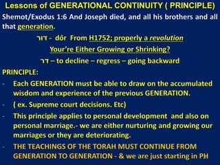 Generational Continuity Shemot | PPTX