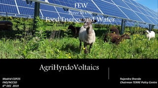 FEW
Food, Energy and Water
AgriHyrdoVoltaics
FEW
Three in One
Food Energy and Water
Rajendra Shende
Chairman TERRE Policy ...
