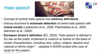 EOOH: the Development of a Multiplatform and Multilingual Online Hate ...