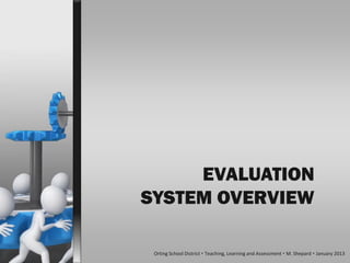 EVALUATION
SYSTEM OVERVIEW

 Orting School District  Teaching, Learning and Assessment  M. Shepard  January 2013
 