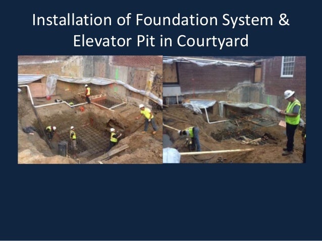 Installation of Foundation System &
Elevator Pit in Courtyard
 