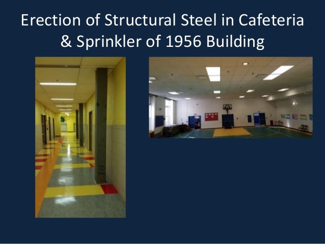 Erection of Structural Steel in Cafeteria
& Sprinkler of 1956 Building
 