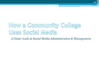 14

A Closer Look at Social Media Administration & Management

 