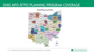 14 |
OHIO MPO-RTPO PLANNING PROGRAM COVERAGE
Regional Transportation Planning Organizations (RTPO)
 