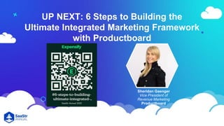 UP NEXT: 6 Steps to Building the
Ultimate Integrated Marketing Framework
with Productboard
Sheridan Gaenger
Vice President of
Revenue Marketing
Productboard
 